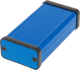 Aluminum enclosure, (L x W x H) 80 x 45 x 25 mm, blue, IP54, 1455D801BU