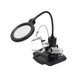 Zestaw do lutowania "TRZECIA RĘKA" z podstawą lutownicy z lupą i lampą zestaw / 2292