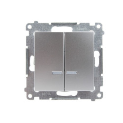 Łącznik podwójny podświetlany srebrny DW5BL.01/43 Kontakt Simon54