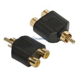 RCA przejście RCA rozgałęźnik wtyk / 2 gniazda złocony