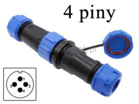 Wodoodporne złącze 4 piny; IP68; SP17; rozłączalne