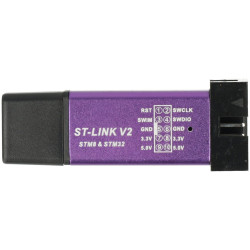 Programator ST-Link V2 do STM32 i STM8 fioletowy