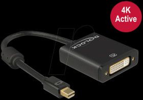 62603 Mini DP 1.2 plug &gt; DVI 24+5 socket, black