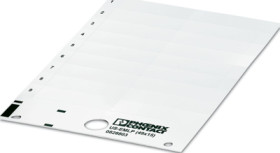 PVC device marker, (L x W) 14.9 x 48.7 mm, white, carrier card with 18 pcs, 0828803