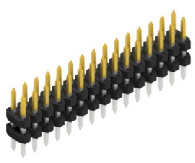 Pin header, 30 pole, pitch 2 mm, straight, black, SLY604030S