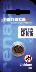 CR1616 Lithium button cell battery, 3 V, 50 mAh, 16 x 1.6 mm