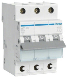Hager MCS363 MCS363 Wyłącznik automatyczny 3 styki 63 A 400 V