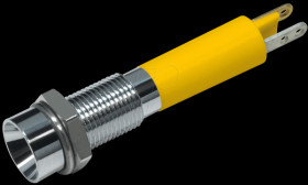 19030252 LED signal light, 3 mm, yellow, 12 V, indoor recessed, Ø6 mm