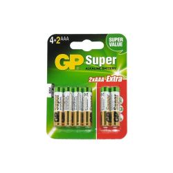 Bateria AAA (R3, LR03) 1.5V alkaliczna GP Super - 6 szt.