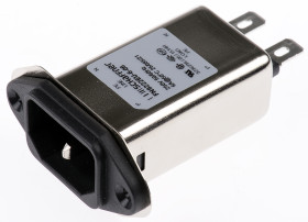 Gniazdo zasilające IEC z filtrem przeciwzakłóceniowym 6A IEC/EN 60939 Schaffner Montaż na panelu