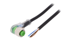 Złącze Okrągłe M12 Żeńskie Kątowe Z Wolnym Końcem Przewodów 4Pin...