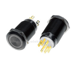 Przełącznik 19mm z podświetleniem niebieskim 19-BO-12V-01B ONPOW black