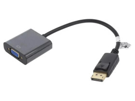 DP-VGA-0.15BK Konwerter DisplayPort 1.1 0,15m Obsługa: 1080p, FullHD czarny