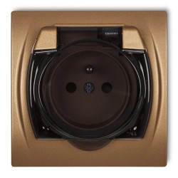 LOGO Gniazdo bryzgoszczelne z/u (klapka dymna) złoty metalik 8LGPB-1zdp