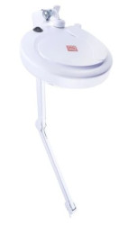 Lampa z lupą, 3dioptrii, 125mm, Montaż zaciskowy na stole, LED, 14.5W