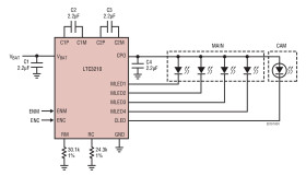 MAIN/CAM LED Controller in 3mm × 3mm QFN