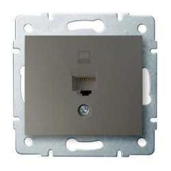 DOMO Gniazdo komputerowe pojedyncze RJ45Cat 6 Jack szampańskie 011400050 25049