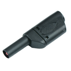 Black 4mm Shrouded Stackable Banana Test Pug