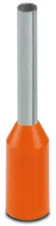 Insulated wire end ferrule, 0.5 mm², 14 mm/8 mm long, DIN 46228-4, orange, 3201123