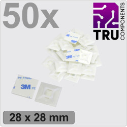 TruComponents 41225 Cable mount Adhesive/Scr fixing 4x thread Wh 50pcs