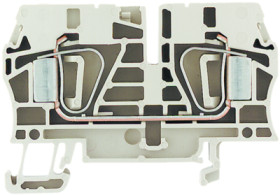 Through terminal block, spring balancer connection, 0.5-6.0 mm², 2 pole, 41 A, 8 kV, red, 1830420000