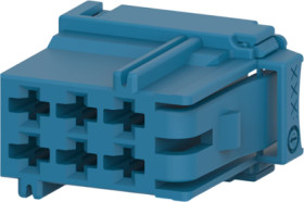 Socket, unequipped, 6 pole, straight, 2 rows, blue, 8-968970-1