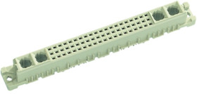Female connector, type M, 60 pole, a-b-c, pitch 2.54 mm, press-in connection, straight, 09032606850