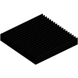 Extruded heatsink, (L x W x H) 100 x 100 x 15 mm, 3.4 to 1.9 K/W, black anodized, SK 81 100 SA