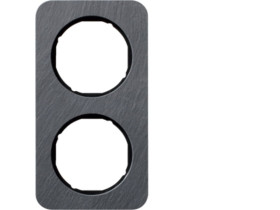 BERKER R.1 Ramka 2 podwójna łupek/czarny 10122384 HAGER