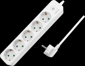 LPS246 Socket strip, 5 sockets, 1,5 m, with switch, white