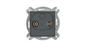 Icon Mechanizm Gniazda Abonenckiego Rtv Przelotowego 9Db Grafitowy Mat 28Ig9p