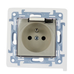 Gniazdo pojedyncze hermetyczne IP44 kremowe CGZ1B.01/41A Kontakt Simon10