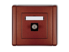 FLEXI Gniazdo antenowe pojedyncze TV brązowy metalik 9FGTV-1 KARLIK