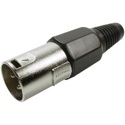 Cliff FC6130 XLR Connector Plug, Straight, 3 Pins, Silver, 1 piece