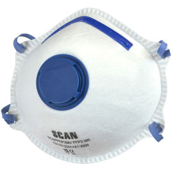 Scan 2ECB32 Moulded Disposable Mask Valved FFP2 Protection (Pack 3)
