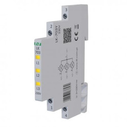 Lampka modułowa 3-fazowa żółta LED Slim 1/2 modułu 230V LK-703Y