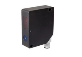 Czujnik laserowy przycisk, 68x78x21mm, 22-26V DC, 0-10V/4-20mA, wtyk M12, obrotowy 8-pin, IP67 / IP54