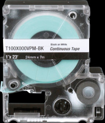 T038X000YKM-BK Polyester Endlosband 9mm x 9,1m schwarz auf transparent