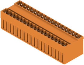 Pin header, 36 pole, pitch 5.08 mm, straight, orange, 1602550000