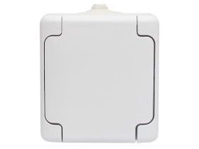 BRYZA Gniazdo pojedyncze IP54 klapka biała biały 180432 KOS