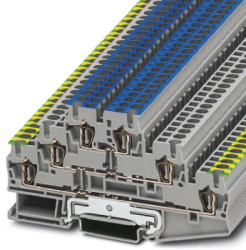 Protective conductor terminal, spring balancer connection, 0.08-4.0 mm², 6 pole, 22 A, 6 kV, gray, 3036084