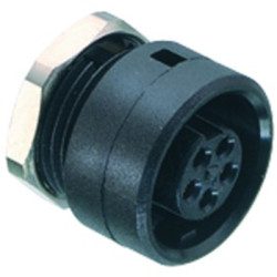 Panel socket, 5 pole, solder cup, bayonet locking, straight, 09 0998 00 05