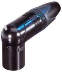 XLR plug, 3 pole, gold-plated, 2.5 mm², AWG 14, metal, NC3MRX-B