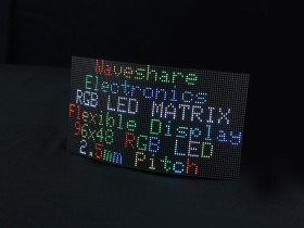 Waveshare Flexible RGB full-color LED matrix panel, 2.5mm Pitch, 96x48 pixels, adjustable brightness and bendable PCB
