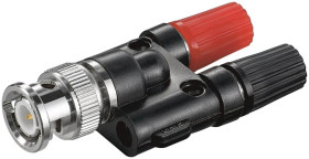 Wtyk BNC 2 gniazda bananowe 4 mm