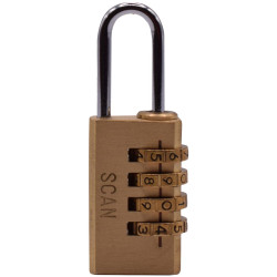 Scan NL1124 Brass Combination Padlock 20mm