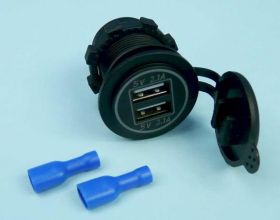 PODW.ŁAD.USB GREEN 12-24V/4,2A