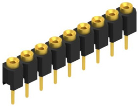 Socket header, 9 pole, pitch 2.54 mm, straight, 10039713