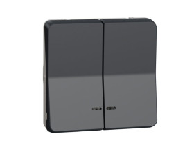 MUREVA STYL Wyłącznik podwójny z podświetleniem IP55 antracyt MUR35228 SCHNEIDER ELECTRIC