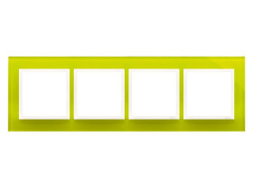 SIMON 54 NATURE Ramka 4 poczwórna Nature-Szkło LIMONKOWY SORBET IP20/IP44* DRN4/90 KONTAKT SIMON